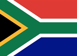 [ai] The flag of South Africa featuring a combination of black, green, yellow, white, red, and blue colors, with a distinctive Y-shape design.